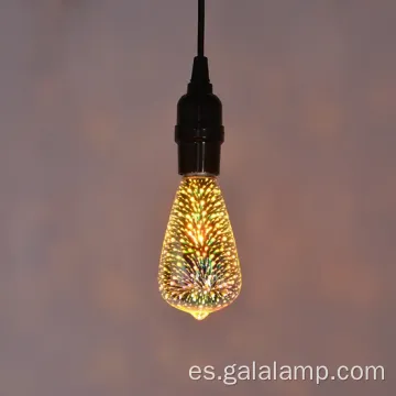 Impresionante decoración festiva de la bombilla de Edison Bulbo de los fuegos artificiales 3D